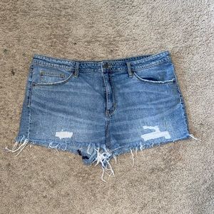 Denim fitted shorts